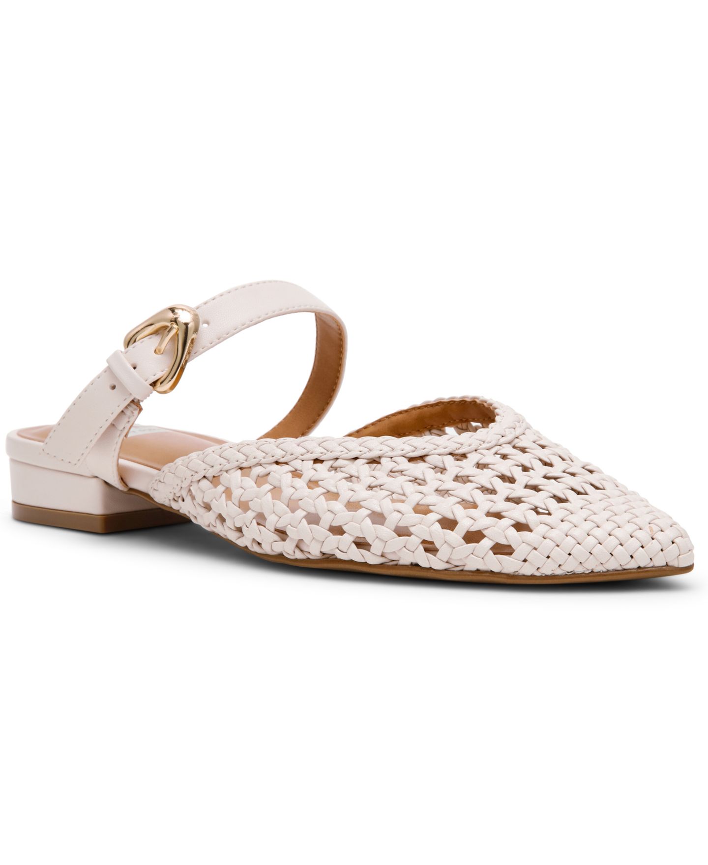 Женские сабо DV Dolce Vita Domainica Woven Buckle Flat Mules, цвет: Слоновая кость — фото 1