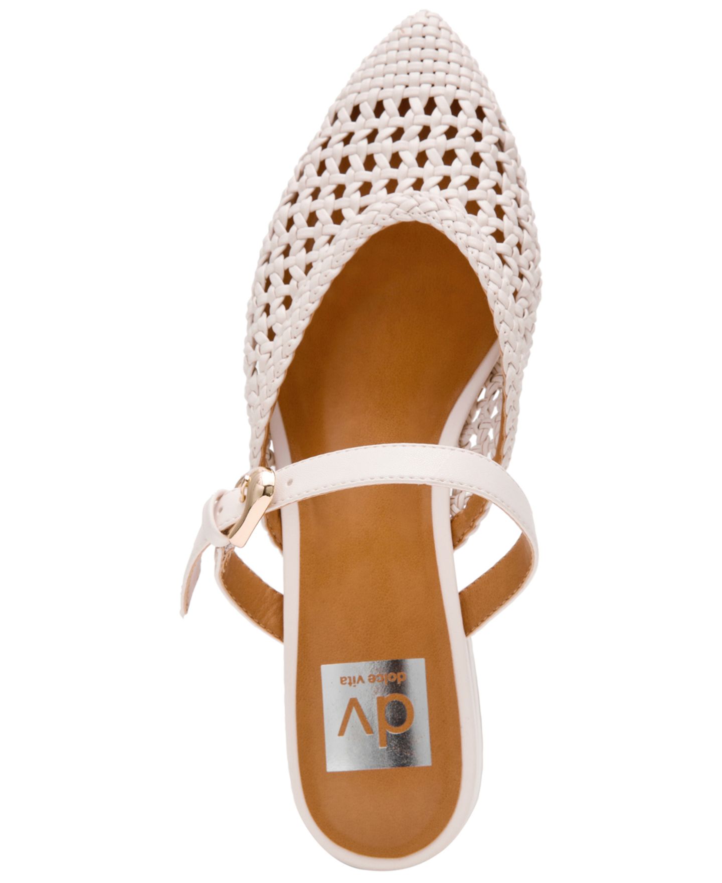 Женские сабо DV Dolce Vita Domainica Woven Buckle Flat Mules, цвет: Слоновая кость — фото 4