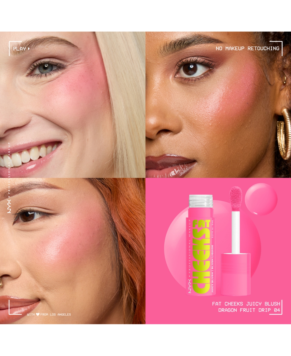 Nyx Professional Makeup Fat Cheeks Juicy Liquid Blush, 0.27 Oz.