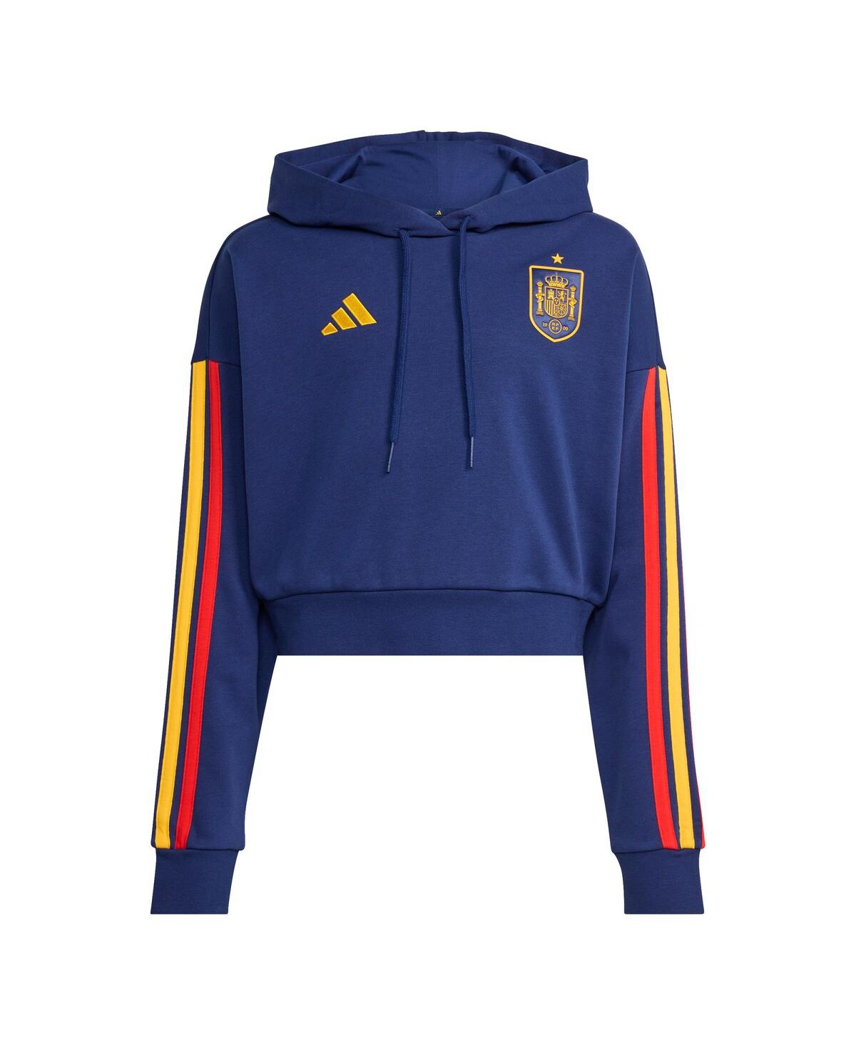 Adidas Women's Navy Spain National Team Fifa x World Cup Alphaskin Cropped Hoodie