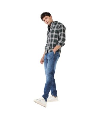 Men's Green Checkered Regular Fit Casual Shirt