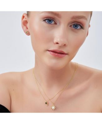 Dark Blue Saturn Necklace With Star Sterling Silver