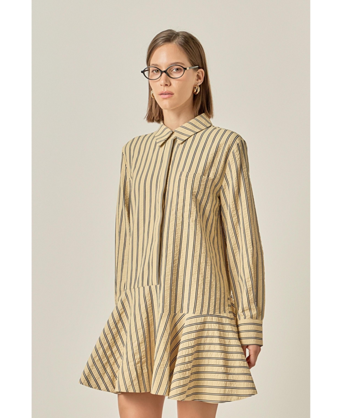 English Factory Women's Collar Flare Skirt Dress