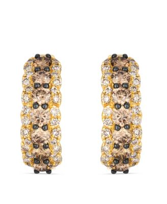 Nude Diamond (0.38 ct. t.w.) and Chocolate Diamond (0.97 ct. t.w.) Earrings in 14k Honey Gold