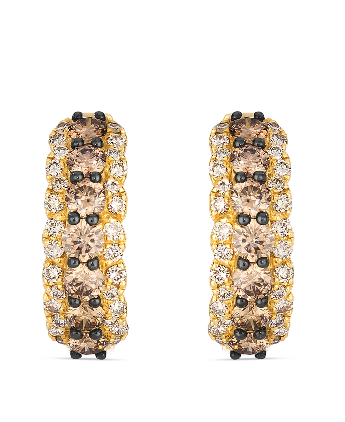 Le Vian Nude Diamond (0.38 Ct. T.w.) And Chocolate Diamond (0.97 Ct. T.w.) Earrings In 14k Honey Gold In Gold