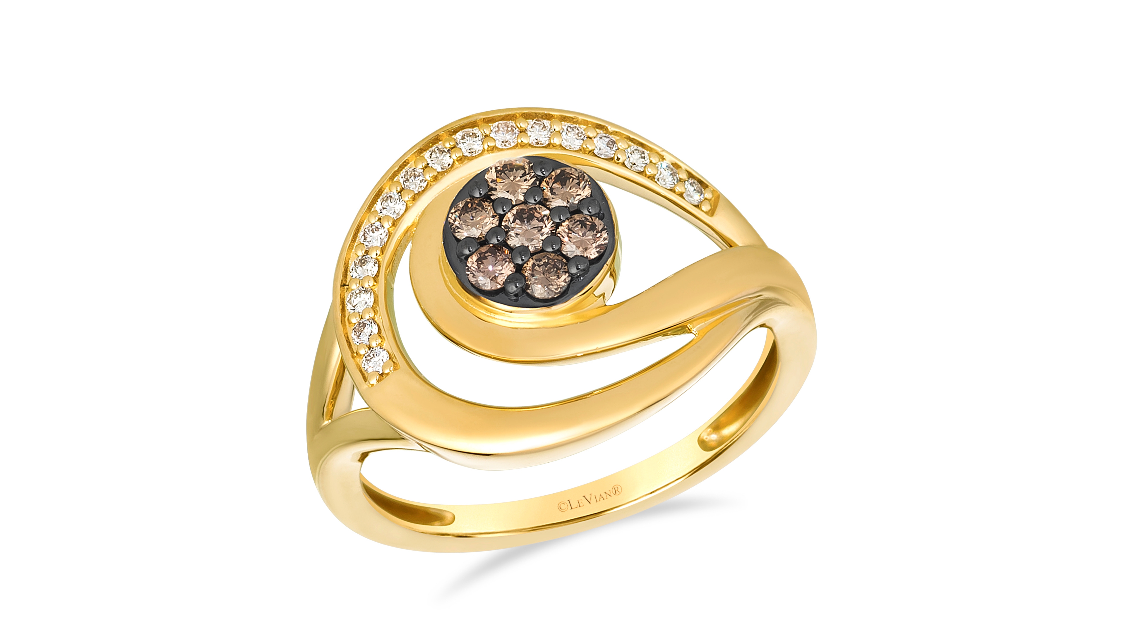 Le Vian Nude Diamond (0.11 ct. t.w.) and Chocolate Diamond (0.23 ct. t.w.) Ring in 14k Honey Gold
