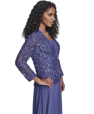 Petite Ball Gown with 3/4-Sleeve Jacket, 2-Piece Set