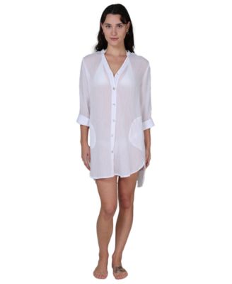 Women's Button-Down Swim Shirt with Pockets
