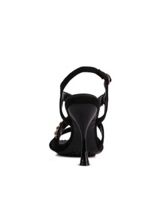 DOMEDA Womens Metal Chain Embellished Sandals