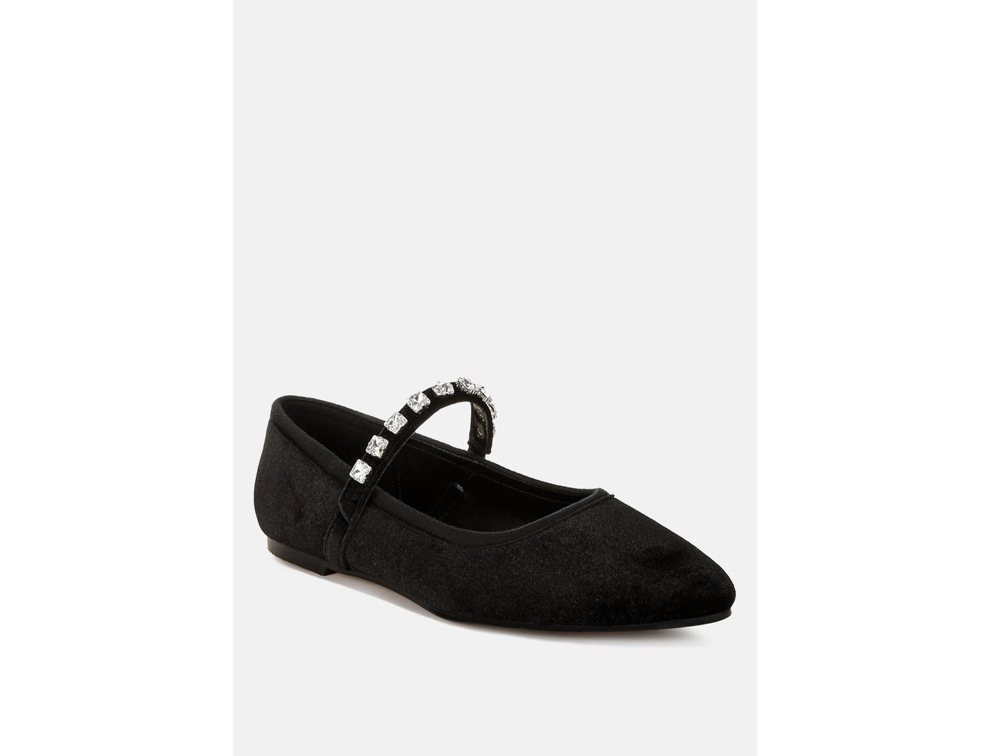 Женские балетки Rag & Co Aralia Velvet Mary Jane Ballerinas, цвет: Чёрный — фото 4