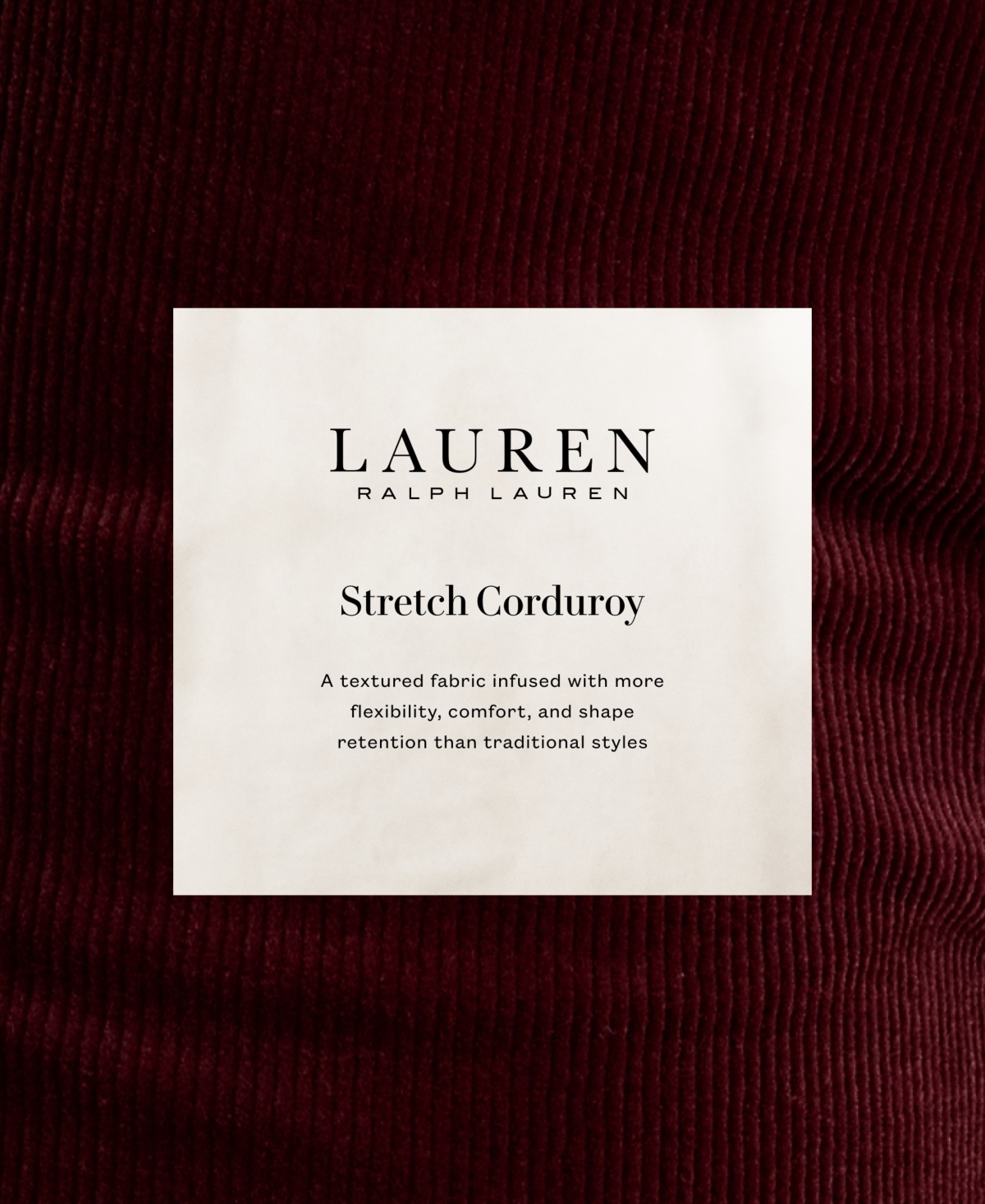 Lauren Ralph Stretch Corduroy Mid-Rise Straight Pants