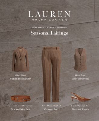 Women's Glen Plaid Pleated Cropped Pants