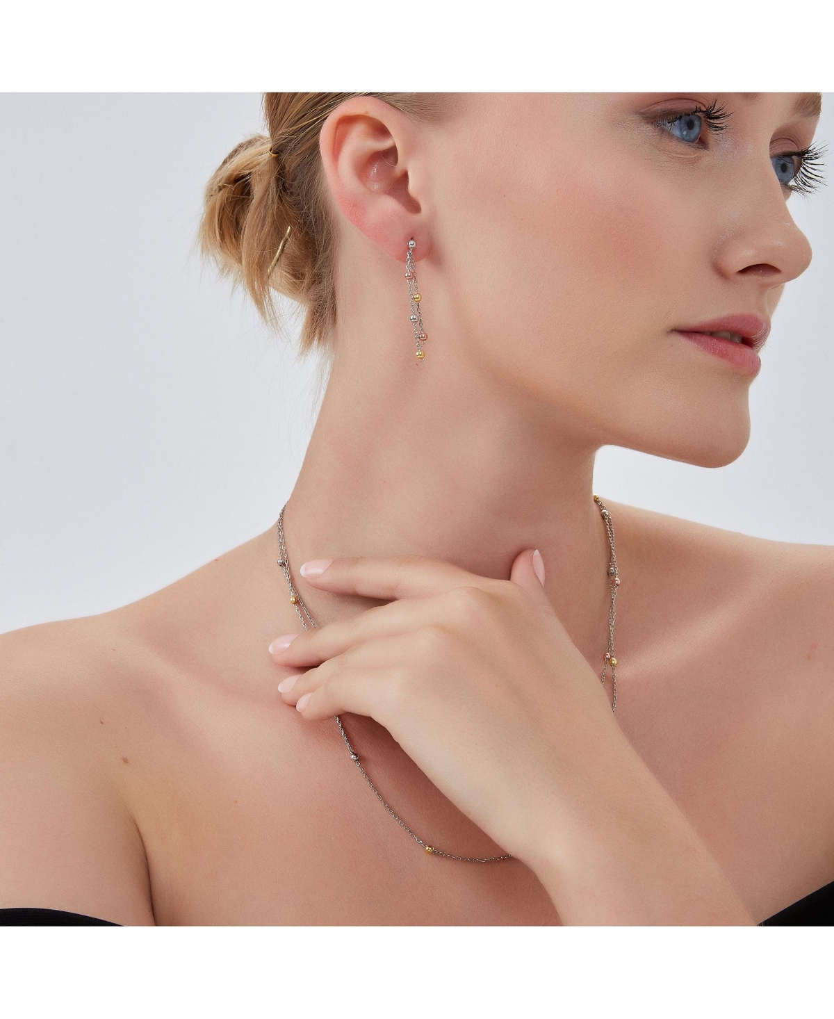 Spero London Women's Dorica Sterling Silver Multi Bead Drop Earring