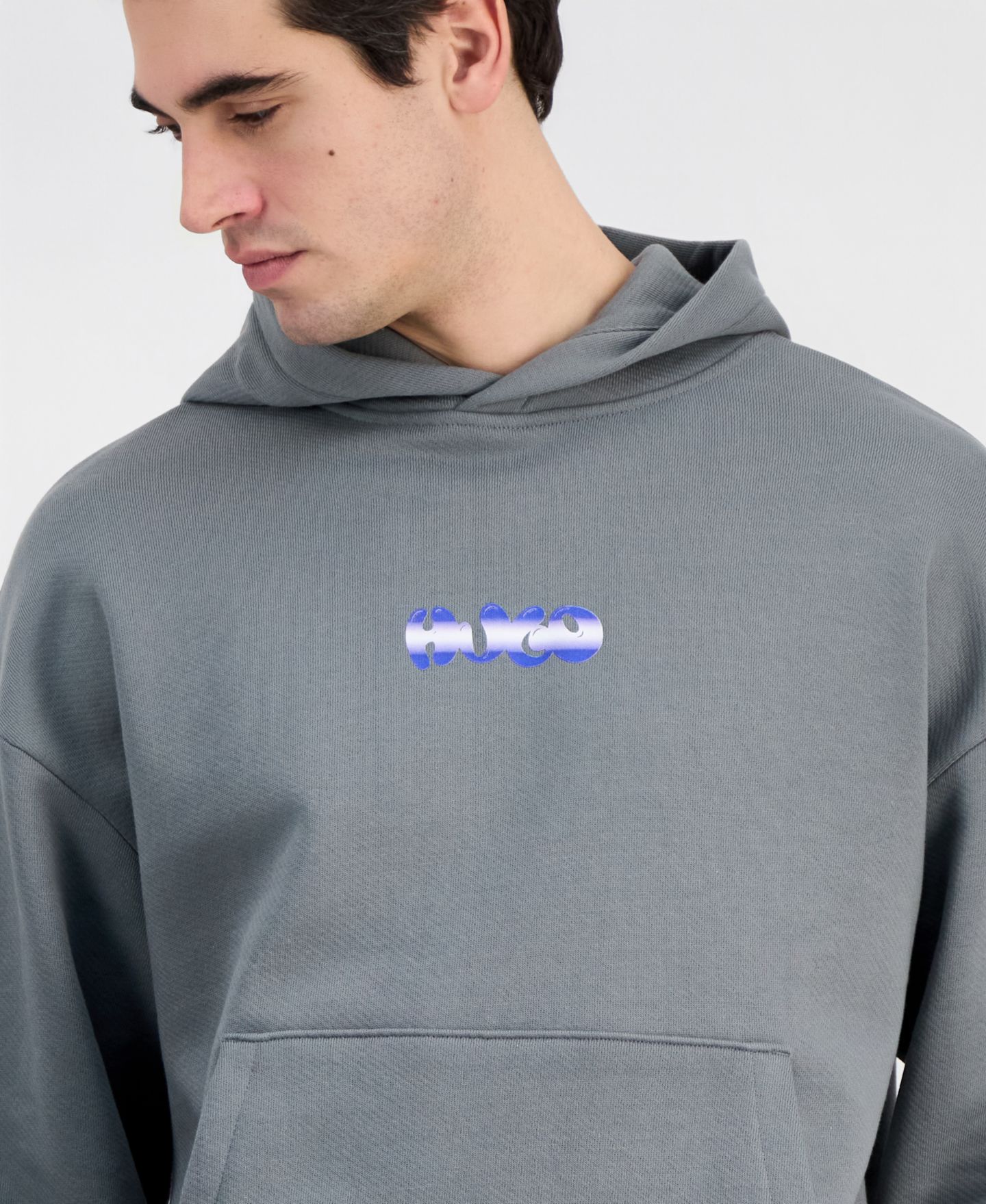 Мужское худи Hugo Boss Nifty French Terry, цвет: Сланцевый серый — фото 2