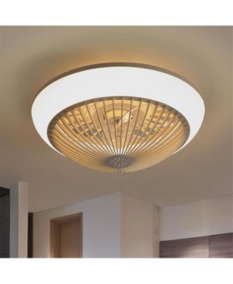 15-inch Modern 7-Blade RGB Colorful Ceiling Fan Light with Six Speed Remote Control and Forward Reverse Function