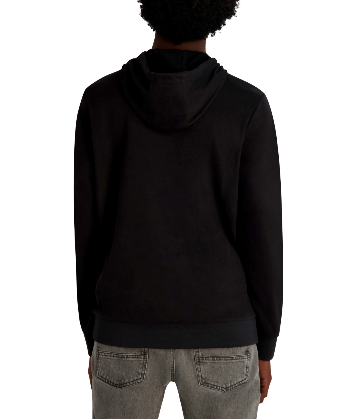 Karl Lagerfeld Men's French Terry Graffiti Texture Hoodie In Black
