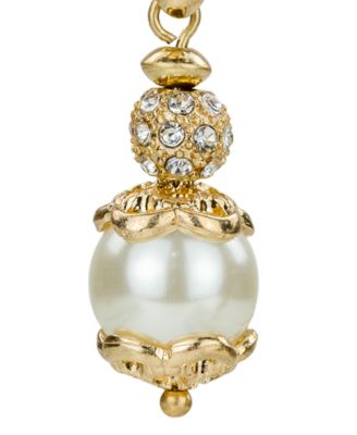 Wire Drop Glass Pearl Earrings