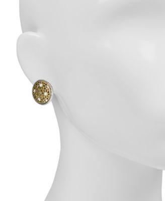 Button Clip On Stud Earrings 