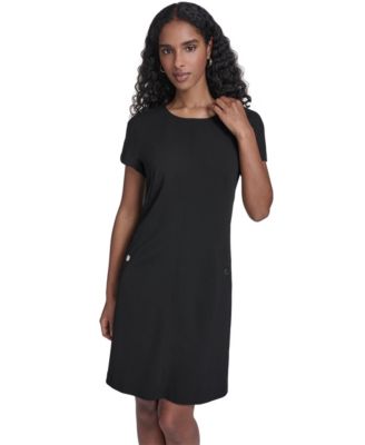 Women's Button-Trim Shift Dress 