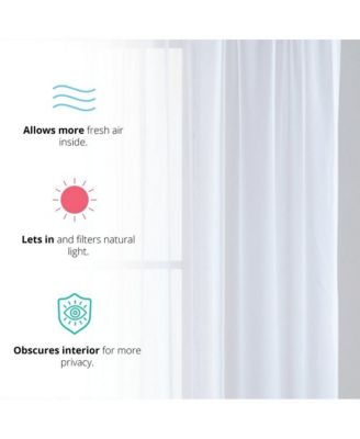 Essentials Sheer Voile Window Treatment Rod Pocket Curtain Panels - Set Of 4