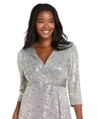 Petite Surplice Hankie Midi Dress