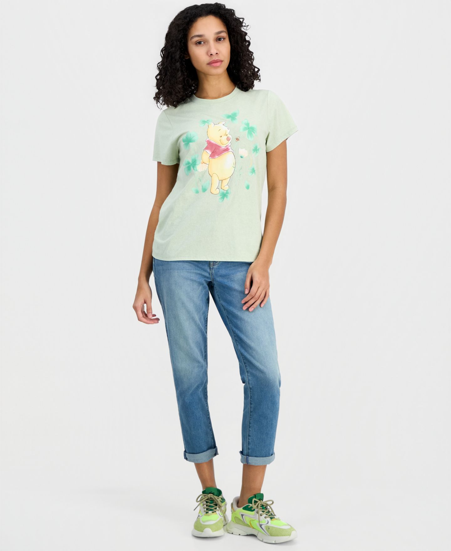 Женская футболка Winnie the Pooh Juniors' St Patty's Day Short-Sleeve, цвет: Зелёный — фото 3