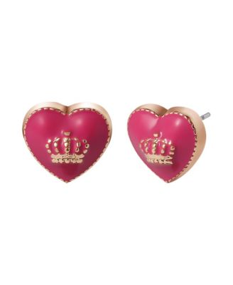Juicy Couture 15'' + 2'' Crown Logo Heart Pendant Necklace - Adjustable