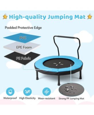 40'' Trampoline for Kids Indoor/Outdoor Fitness Trampoline w/ Foam Handlebar