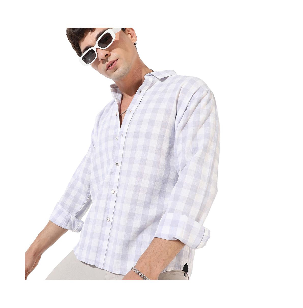 Campus Sutra Men's Checkered Regular Fit Casual Shirt