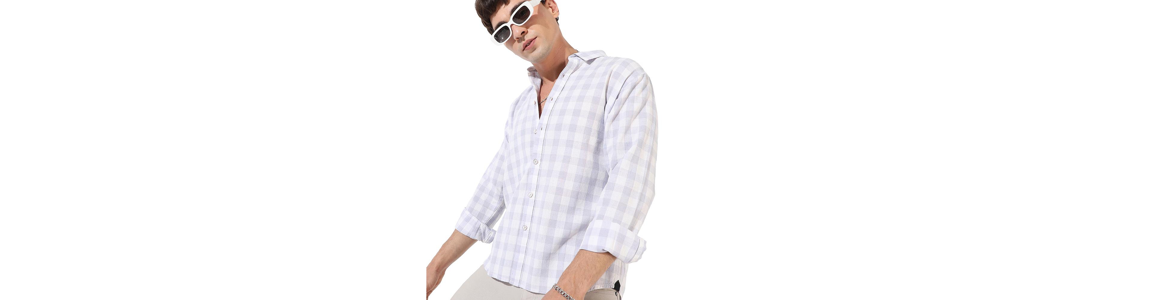 Cahoot Men's Campus Sutra Checkered Regular Fit Casual Shirt