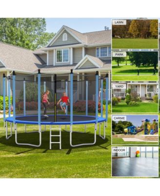 16 Feet Outdoor Trampoline with Safety Closure Net