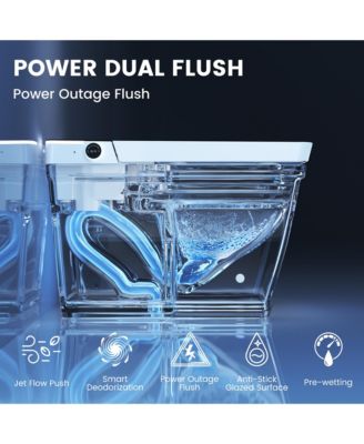 Smart One-Piece Bathroom Fixture With Heated Seat, Auto Flush, Wash, Dryer And Digital Display