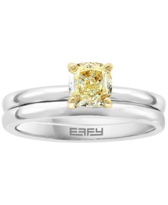 Yellow Diamond Bridal Set (9/10 ct. t.w.) in 14k White and Yellow Gold