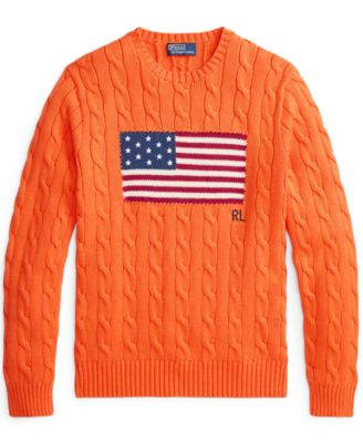 Men's  Cable-Knit Flag Sweater