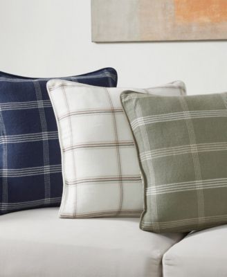 Woven Plaid Reversible Decorative Pillow, 20" x 20"
