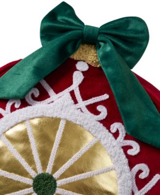 Ornament Shaped Holiday Decorative Pillow, 12" x 13"