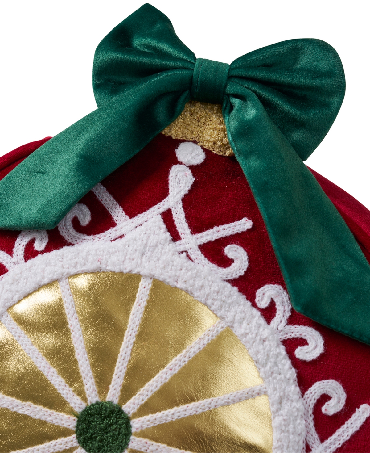 Hallmark Ornament Shaped Holiday Decorative Pillow, 12" x 13"
