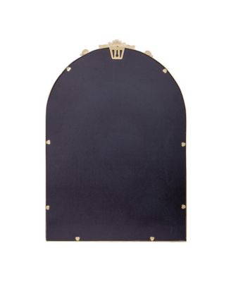 Monte Arched Wall Mirror with Baroque Style Detail, and Aluminum Backed Glass for Clarity for Entryways, Bathrooms & More