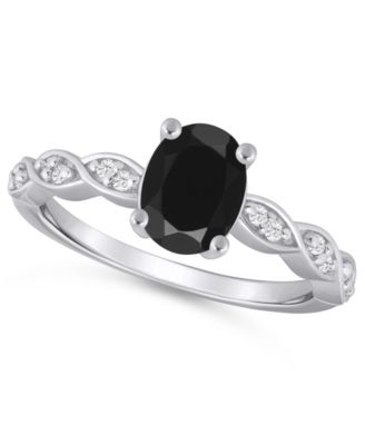 Amethyst (1-1/5 ct. t.w.) and White Diamond (1/20 ct. t.w.) Ring in 10k White Gold 