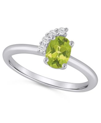 Amethyst (3/4 ct. t.w.) and White Diamond (1/20 ct. t.w.) Ring in 10k White Gold 