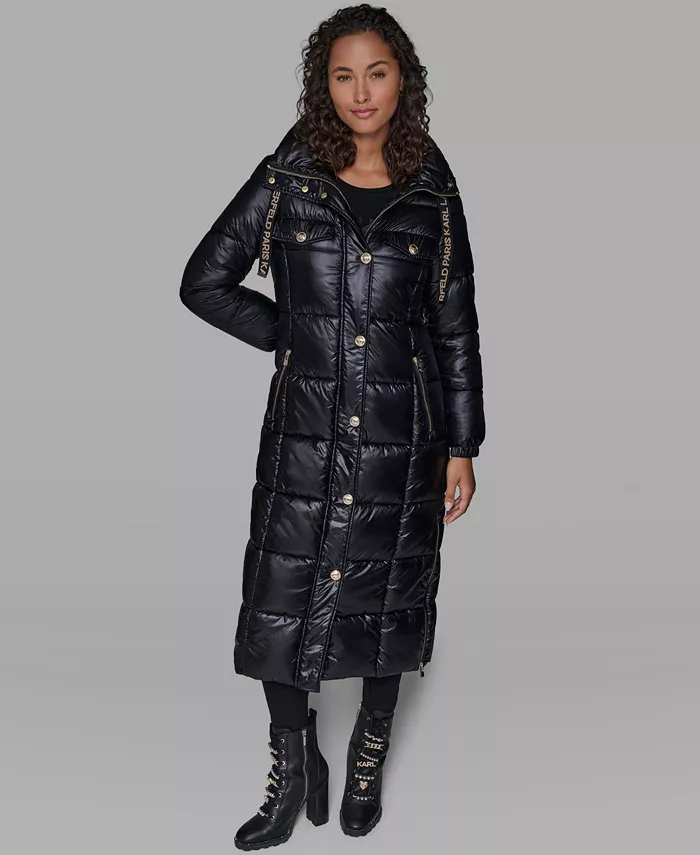 Women's Hooded Snap-Front Puffer Coat