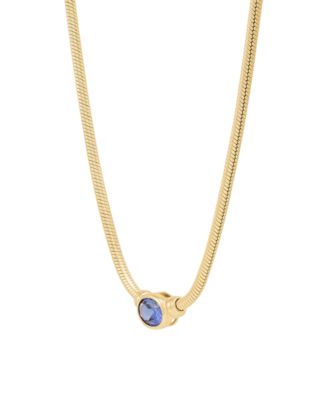 Sapphire Necklace (7/8 ct. t.w.) in 14k Yellow Gold-Plated Sterling Silver