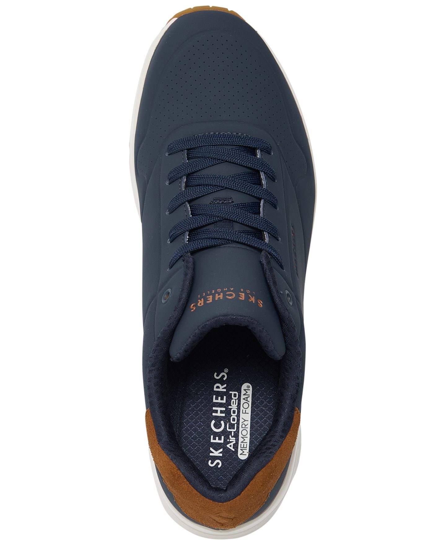 Мужские кроссовки Skechers Uno - Suited On Air Memory Foam Casual, цвет: Тёмно-синий / Коричневый — фото 5
