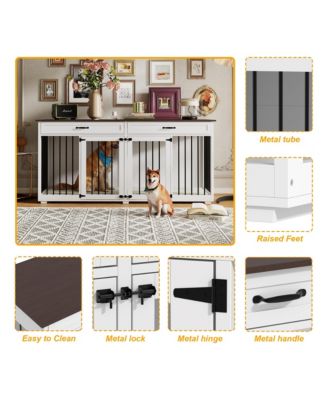 Indoor Dog House with 2 Drawers, Dog Crate for Large Medium Small Dogs