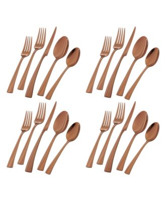 Bellasera Rose Gold 18/10 Stainless Steel 20 Pc. Flatware Set, Service for 4