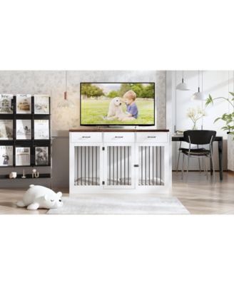 Dog Cage Storage Cabinet, Dog House Furniture Style Dog Crate with 3 Drawers