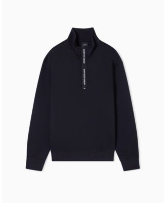 Men's Grosgrain Logo Fleece Quarter Zip Sweatshirt