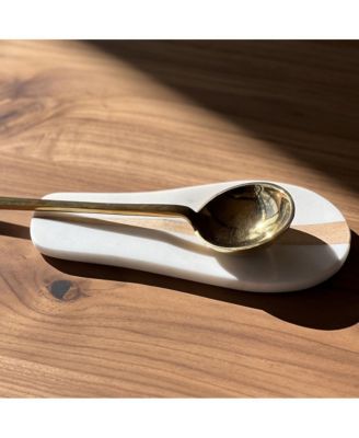 Marble and Wood Spoon Rest