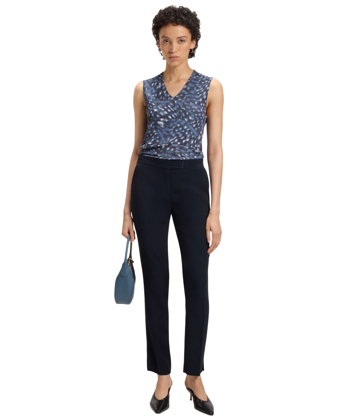 Hugo Boss Boss By  Women's Slit Hem Slim-fit Pants In Blue