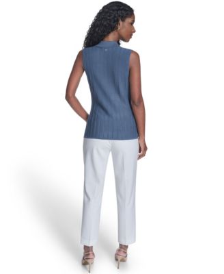 Women's Sleeveless Collared Sweater